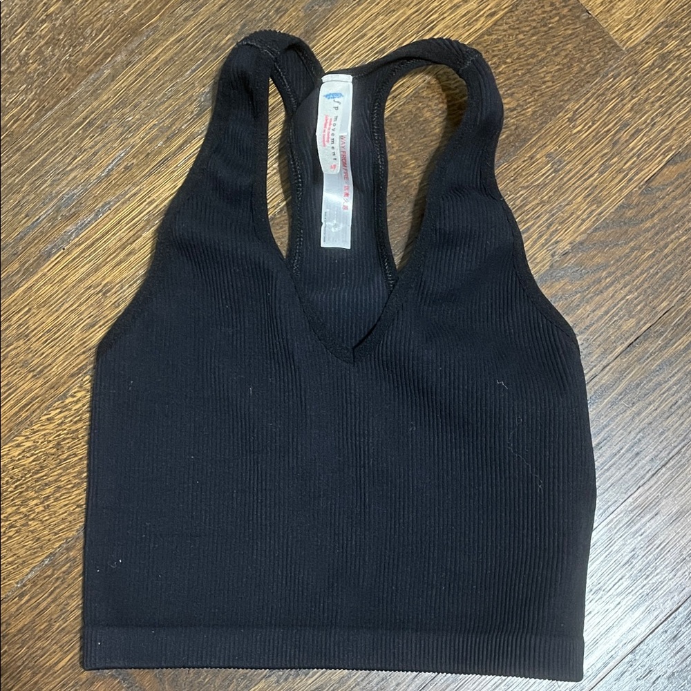 FP Movement by Free People Black Ribbed Tank